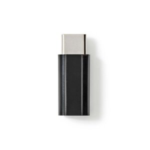 USB-Adapter | USB 2.0 | USB-C™ Male | USB Micro-B Female | 480 Mbps | Vernikkeld | Zwart | Polybag