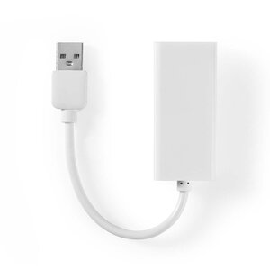 USB-netwerkadapter | USB 2.0 | 100 Mbps | USB-A Male | RJ45 Female | 0.20 m | Rond | Verguld / Vernikkeld | Koper | Wit | Doos