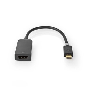 USB-Adapter | USB 3.2 Gen 1 | USB-C™ Male | HDMI™ Female | 0.20 m | Rond | Verguld | PVC | Antraciet | Window Box met Euro Lock