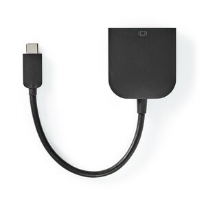 USB-Adapter | USB 3.2 Gen 1 | USB-C™ Male | DVI-D 24+1-Pins Female | 0.20 m | Rond | Vernikkeld | PVC | Zwart | Polybag