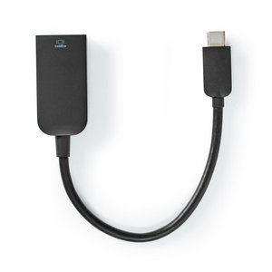 USB-Adapter | USB 3.2 Gen 1 | USB-C™ Male | HDMI™ Female | 0.20 m | Rond | Vernikkeld | PVC | Zwart | Polybag