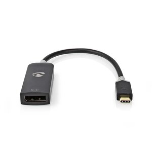 USB-Adapter | USB 3.2 Gen 1 | USB-C™ Male | DisplayPort Female | 0.20 m | Rond | Verguld | PVC | Antraciet | Window Box