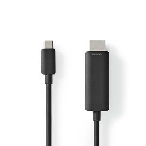 USB-Adapter | USB 3.2 Gen 1 | USB-C™ Male | HDMI™ Connector | 2.00 m | Rond | Vernikkeld | PVC | Zwart | Polybag
