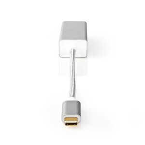 USB-Adapter | USB 3.2 Gen 1 | USB-C™ Male | RJ45 Female | 1 Gbps | 0.20 m | Rond | Verguld | Gebreid / Nylon | Zilver | Cover Window Box