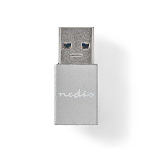 USB-Adapter | USB 3.2 Gen 1 | USB-A Male | USB-C™ Female | 5 Gbps | Vernikkeld | Zilver | Cover Window Box
