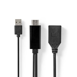 HDMI™-Adapter | HDMI™ Connector | DisplayPort Male | Vernikkeld | Recht | PVC | Zwart | 1 Stuks | Envelop