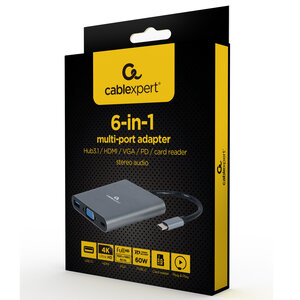 USB-C 6-in-1 multipoort-adapter