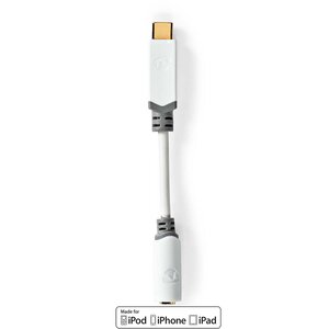 USB-Adapter | USB 2.0 | USB-C™ Male | 3,5 mm Female | 0.10 m | Rond | Verguld | PVC | Wit | Doos