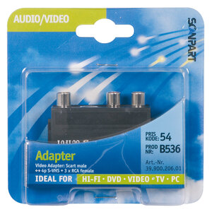 adapter Scart-3xtulp+SVHS+schakelaar