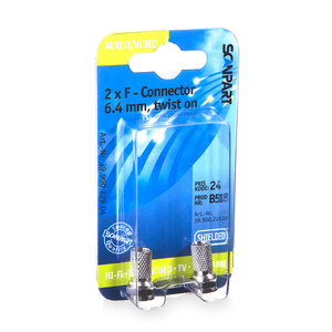 F-connector 6.4mm(M) 2 stuks