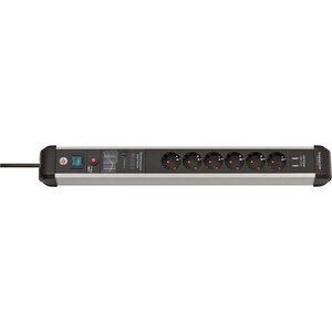 Premium-Protect-Line 60.000A stekkerdoos met overspanningsbeveiliging en USB 6-voudig 3m H05VV-F 3G1,5