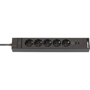 Gaming stekkerdoos GSL 05 5-voudig met 2 USB-laadfuncties 1,5m H05VV-F3G1.5