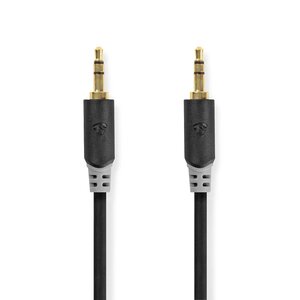 Stereo-Audiokabel | 3,5 mm Male | 3,5 mm Male | Verguld | 3.00 m | Rond | Antraciet | Doos