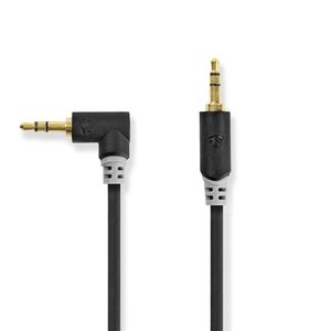 Stereo-Audiokabel | 3,5 mm Male | 3,5 mm Male | Verguld | 1.00 m | Rond | Antraciet | Doos