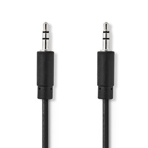 Stereo-Audiokabel | 3,5 mm Male | 3,5 mm Male | Vernikkeld | 1.50 m | Rond | Zwart | Doos