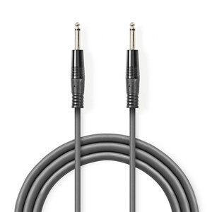 Mono-Audiokabel | 6,35 mm Male | 6,35 mm Male | Vernikkeld | 3.00 m | Rond | PVC