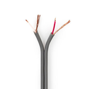 Audiokabel | 2 x 0.16 mm² | Koper | 100.0 m | Rond | PVC | Donkergrijs | Rol
