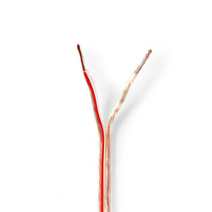 Speaker-Kabel | 2 x 1.50 mm² | Koper | 100.0 m | Rond | PVC | Transparant | Rol