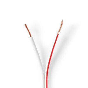 Speaker-Kabel | 2 x 1.50 mm² | Koper | 100.0 m | Rond | PVC | Wit | Rol