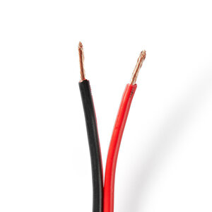 Speaker-Kabel | 2 x 2.50 mm² | Koper | 100.0 m | Rond | PVC | Rood / Zwart | Rol