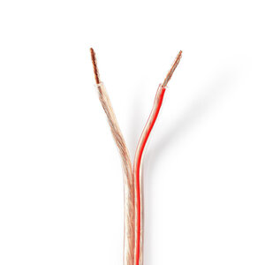 Speaker-Kabel | 2 x 2.50 mm² | Koper | 25.0 m | Rond | PVC | Transparant | Rol