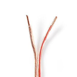 Speaker-Kabel | 2 x 4.00 mm² | Koper | 25.0 m | Rond | PVC | Transparant | Rol