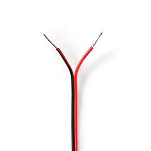 Speaker-Kabel | 2 x 0.50 mm² | CCA | 100.0 m | Rond | PVC | Rood / Zwart | Folieverpakking