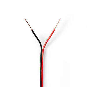 Speaker-Kabel | 2 x 0.35 mm² | CCA | 100.0 m | Rond | PVC | Rood / Zwart | Folieverpakking