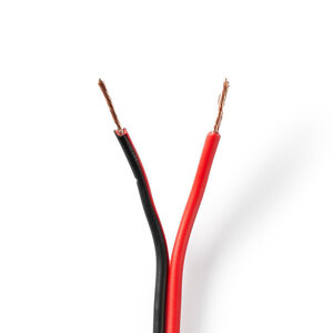 Speaker-Kabel | 2 x 0.75 mm² | CCA | 100.0 m | Rond | PVC | Rood / Zwart | Folieverpakking