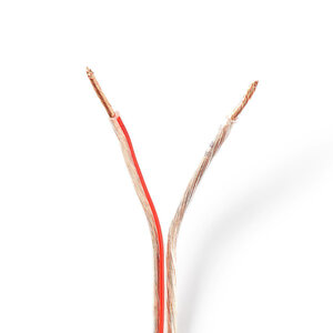 Speaker-Kabel | 2 x 1.50 mm² | CCA | 25.0 m | Rond | PVC | Transparant | Folieverpakking