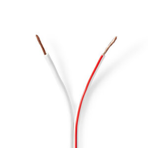 Speaker-Kabel | 2 x 1.50 mm² | CCA | 100.0 m | Rond | PVC | Wit | Folieverpakking