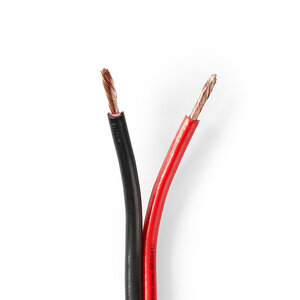 Speaker-Kabel | 2 x 2.50 mm² | CCA | 25.0 m | Rond | PVC | Rood / Zwart | Folieverpakking