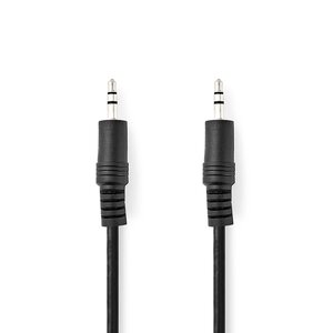 Stereo-Audiokabel | 3,5 mm Male | 3,5 mm Male | Vernikkeld | 0.50 m | Rond | Zwart | Label