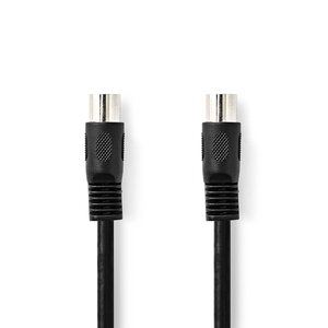 DIN-Audiokabel | DIN 5-Pins Male | DIN 5-Pins Male | Vernikkeld | 1.00 m | Rond | PVC | Zwart | Label