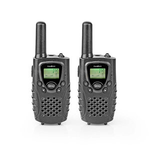 Walkie talkie Set | 2 Handsets | Tot 8 km | Frequentiekanalen: 8 | PTT / VOX | tot 2,5 uur | Koptelefoonoutput | Zwart