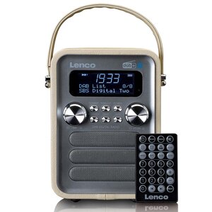 Draagbare DAB+ FM-radio met Bluetooth® en AUX-ingang, oplaadbare batterij Taupe