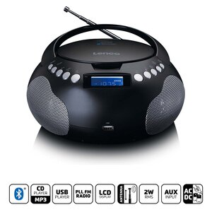 Draagbare radio CD/MP3 met USB en Bluetooth® Zwart