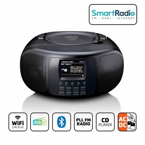 Draagbare internetradio met DAB+/FM, Bluetooth®, CD-speler en groot LCD-kleurenscherm Zwart
