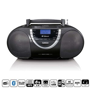 Draagbare DAB+ en FM-radio met CD-cassette en Bluetooth® Zwart