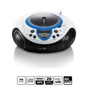Draagbare FM-radio CD- en USB-speler Blauw