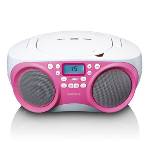 Draagbare FM-radio/CD/MP3- en USB-speler Roze