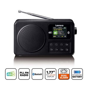 Draagbare DAB+/FM-radio met Bluetooth® Zwart