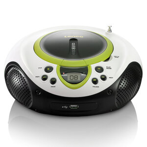 Portable FM Radio CD and USB player Green