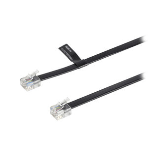 Telefoonkabel RJ12 (6P6C) Male - RJ12 (6P6C) Male 1.00 m Zwart