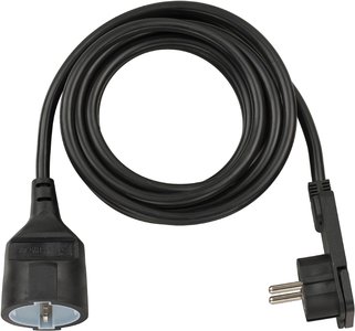 Stroom Verlengkabel 3 m H05VV-F 3G1.5 IP20 Zwart