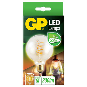 LED lamp E27 5W 230Lm grote bol vintage gold