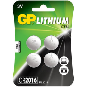 GP CR2016 4 stuks Knoopcel Lithium Batterij