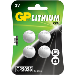 GP CR2025 4 stuks Knoopcel Lithium Batterij