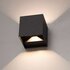 LED Wandlamp 2x3W up&down vierkant zwart 3000K_