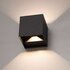 LED Wandlamp 2x3W up&down vierkant zwart 3000K_